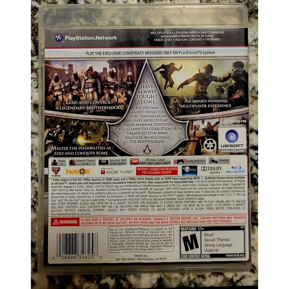 SONY PLAYSTATION 3 PS3:Assassin's Creed:Brotherhood,CIB,MANUAL,TESTED, FAST SHIP